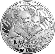Australia 5 Dollars (Koala and Joey) KOALA AWB 1 OZ .999 AG coin reverse Australia 5 Dollars (Koala and Joey) KOALA AWB 1 OZ .999 AG coin reverse