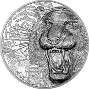 Cook Islands 5 Dollars (Tiger) KING OF THE EAST coin reverse Cook Islands 5 Dollars (Tiger) KING OF THE EAST coin reverse