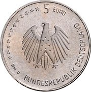 Germany 5 Euro Planet Earth. Pattern 2016 D KM# 348 5 EURO 2016 D BUNDESREPUBLIK DEUTSCHLAND coin obverse Germany 5 Euro Planet Earth. Pattern 2016 D KM# 348 5 EURO 2016 D BUNDESREPUBLIK DEUTSCHLAND coin obverse