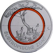 Germany 5 Euro (Subtropical Zone) KM# 370 SUBTROPISCHE ZONE coin reverse
