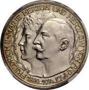 Germany 5 Mark (Frederick II Silver Wedding. Pattern) FRIEDRICH II - MARIE HERZOG UND HERZOGIN VON ANHALT 1889 - 1914 coin obverse