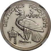 Germany 5 Mark (Frederick II Silver Wedding. Pattern) DEUTSCHES REICH 1914 5 MARK coin reverse