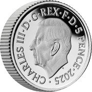 UK 5 Pence (Britannia Issue) CHARLES III D G REX F D 5 PENCE 2025 MJ coin obverse UK 5 Pence (Britannia Issue) CHARLES III D G REX F D 5 PENCE 2025 MJ coin obverse