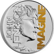 UK 5 Pounds (Music Legends. John Lennon. Gilded) JOHN LENNON IMAGINE HDG coin reverse UK 5 Pounds (Music Legends. John Lennon. Gilded) JOHN LENNON IMAGINE HDG coin reverse