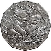 Australia 50 Cents (Koala and Joey) KOALA AWB coin reverse Australia 50 Cents (Koala and Joey) KOALA AWB coin reverse
