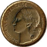 France 50 Francs (Georges Guiraud Control Test Coin) REPUBLIQUE FRANÇAISE G GUIRAUD coin obverse France 50 Francs (Georges Guiraud Control Test Coin) REPUBLIQUE FRANÇAISE G GUIRAUD coin obverse