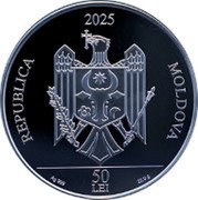 Moldova 50 Lei (100 Years since the First Installation of the Roman She-Wolf Statue in Chisinau) REPUBLICA MOLDOVA 2025 AG 999 50 LEI 22.0 G coin obverse Moldova 50 Lei (100 Years since the First Installation of the Roman She-Wolf Statue in Chisinau) REPUBLICA MOLDOVA 2025 AG 999 50 LEI 22.0 G coin obverse