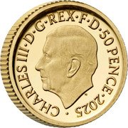 UK 50 Pence (Britannia Issue) CHARLES III D G REX F D 50 PENCE 2025 MJ coin obverse UK 50 Pence (Britannia Issue) CHARLES III D G REX F D 50 PENCE 2025 MJ coin obverse