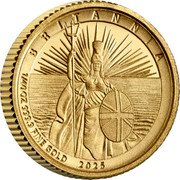 UK 50 Pence (Britannia Issue) BRITANNIA BMJ 1/40 OZ 999.9 FINE GOLD 2025 coin reverse UK 50 Pence (Britannia Issue) BRITANNIA BMJ 1/40 OZ 999.9 FINE GOLD 2025 coin reverse