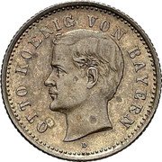 Germany 50 Pfennig (Otto Pattern) OTTO KOENIG VON BAYERN D coin obverse