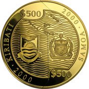 Samoa 500 Tala (War. Peace) KM# 136a $500 2000 SAMOA $500 2000 KIRIBATI coin obverse Samoa 500 Tala (War. Peace) KM# 136a $500 2000 SAMOA $500 2000 KIRIBATI coin obverse