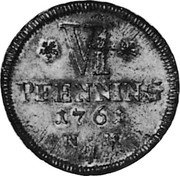 Germany 6 Pfenning 1761 NM KM# 302 Trier / Archbishopric / Regular Coinage coin reverse