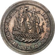 Netherlands 6 Stuivers (Scheepjesschelling Date above Crown. Piedfort) DEVS FORTITVDO ET SPES NOSTRA coin reverse Netherlands 6 Stuivers (Scheepjesschelling Date above Crown. Piedfort) DEVS FORTITVDO ET SPES NOSTRA coin reverse
