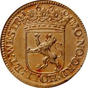 Netherlands 6 Stuivers (Scheepjesschelling) KM# Pn2 MO : NO : ORD : HOLL : ET . WESTF. 1670 coin obverse