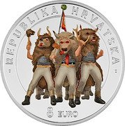 Croatia 8 Euro (Halubje Bell Ringers. Colored) KM# 173 REPUBLIKA HRVATSKA 8 EURO coin obverse Croatia 8 Euro (Halubje Bell Ringers. Colored) KM# 173 REPUBLIKA HRVATSKA 8 EURO coin obverse