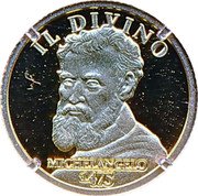 Niue Two Dollars Fifty Cents (550th Anniversary of the Birth of Michelangelo) IL DIVINO MICHELANGELO 1475 coin reverse Niue Two Dollars Fifty Cents (550th Anniversary of the Birth of Michelangelo) IL DIVINO MICHELANGELO 1475 coin reverse