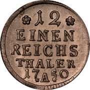 Germany 1/12 Thaler (Doppelgroschen) 1750 A KM# 251 Kingdom / Regular Coinage coin reverse Germany 1/12 Thaler (Doppelgroschen) 1750 A KM# 251 Kingdom / Regular Coinage coin reverse