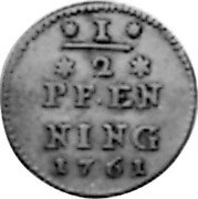 Germany 1/2 Pfenning 1761 KM# 355 Würzburg / Bishopric / Regular Coinage coin reverse Germany 1/2 Pfenning 1761 KM# 355 Würzburg / Bishopric / Regular Coinage coin reverse