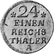 Germany 1/24 Thaler 1752 A Mintage included in KM#263 KM# 264 Kingdom / Regular Coinage coin reverse Germany 1/24 Thaler 1752 A Mintage included in KM#263 KM# 264 Kingdom / Regular Coinage coin reverse