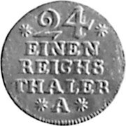 Germany 1/24 Thaler 1753 A KM# 276 Kingdom / Regular Coinage coin reverse