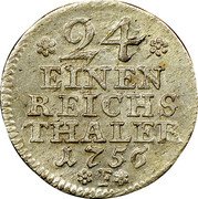 Germany 1/24 Thaler 1756 F KM# 263 Kingdom / Regular Coinage coin reverse Germany 1/24 Thaler 1756 F KM# 263 Kingdom / Regular Coinage coin reverse