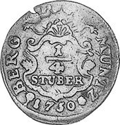 Germany 1/4 Stüber 1750 KM# 7 Wied-Neuwied / Countship / Regular Coinage coin reverse Germany 1/4 Stüber 1750 KM# 7 Wied-Neuwied / Countship / Regular Coinage coin reverse