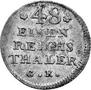 Germany 1/48 Thaler (1/2 Groschen) 1746 GK KM# 228 Kingdom / Regular Coinage coin reverse Germany 1/48 Thaler (1/2 Groschen) 1746 GK KM# 228 Kingdom / Regular Coinage coin reverse