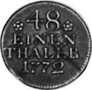 Germany 1/48 Thaler (1/2 Groschen) 1772 A KM# 327 Kingdom / Regular Coinage coin reverse