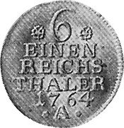 Germany 1/6 Thaler 1764 A KM# 269 Kingdom / Regular Coinage coin reverse Germany 1/6 Thaler 1764 A KM# 269 Kingdom / Regular Coinage coin reverse