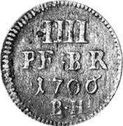 Germany 4 Pfennig 1706 BH KM# 54 Kingdom / Regular Coinage coin reverse Germany 4 Pfennig 1706 BH KM# 54 Kingdom / Regular Coinage coin reverse