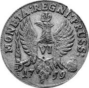 Germany 6 Gröscher (Szostake) 1759 KM# B290 Kingdom / Regular Coinage coin reverse Germany 6 Gröscher (Szostake) 1759 KM# B290 Kingdom / Regular Coinage coin reverse