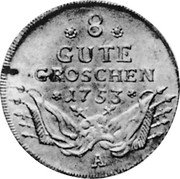 Germany 8 Groschen (Gute) 1753 A KM# 274.1 Kingdom / Regular Coinage coin reverse