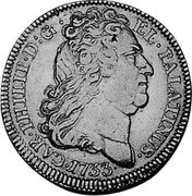 Germany 1/2 Carolin 1733 KM# 251 Pfalz-Electoral Pfalz / Electorate / Trade Coinage coin obverse