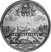 Germany 12 Ducat ND IL OE/IL OEXLEIN UBS Regensburg Auction 60, 9-04, XF-$59,415 KM# 347 Regensburg / Free City / Trade Coinage coin reverse