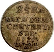 Germany 2-1/2 Kreuzer 1776 W(W)E KM# 147 Knightly Order / Regular Coinage coin reverse Germany 2-1/2 Kreuzer 1776 W(W)E KM# 147 Knightly Order / Regular Coinage coin reverse