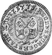 Germany 2 Kreuzer 1775 B KM# 426 Regensburg / Free City / Regular Coinage coin obverse