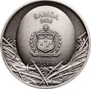 Samoa 25 Cents (Short-eared Owl) SAMOA 2025 25 CENTS FA'AVAE I LE ATUA SAMOA coin obverse Samoa 25 Cents (Short-eared Owl) SAMOA 2025 25 CENTS FA'AVAE I LE ATUA SAMOA coin obverse