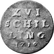 Germany 16 Schilling (1/6 Thaler) 1715 KM# 201 Stralsund / City / Regular Coinage coin reverse