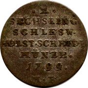 Germany 2 Sechsling 1799 MF KM# 120 Schleswig-Holstein / Duchy / Standard Coinage coin reverse Germany 2 Sechsling 1799 MF KM# 120 Schleswig-Holstein / Duchy / Standard Coinage coin reverse