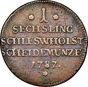 Germany Sechsling 1787 KM# 118 Schleswig-Holstein / Duchy / Standard Coinage coin reverse Germany Sechsling 1787 KM# 118 Schleswig-Holstein / Duchy / Standard Coinage coin reverse