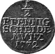 Germany 1/2 Pfennig 1772 KM# 96 Saxe-Coburg-Saalfeld / Duchy / Regular Coinage coin reverse