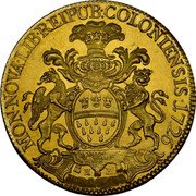 Germany 12 Ducats (Charles VI) MON NOVA LIB REIPUB COLONIENSIS 1726 HK coin obverse