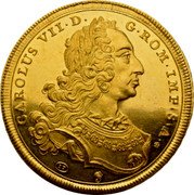 Germany 12 Ducats (Charles VII) CAROLUS VII D G ROM IMP S A coin reverse