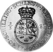 Germany 40 Schilling (Pattern) KM# Pn7 2/3 SI 17 99 40 SCHILLING SCHLESW HOLST COURANT coin reverse