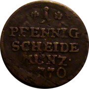 Germany Pfennig 1770 KM# 93 Saxe-Coburg-Saalfeld / Duchy / Regular Coinage coin reverse Germany Pfennig 1770 KM# 93 Saxe-Coburg-Saalfeld / Duchy / Regular Coinage coin reverse