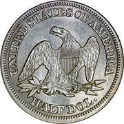 USA Half Dol. Seated Liberty 1854 KM# 82 UNITED STATES OF AMERICA HALF DOL. coin reverse USA Half Dol. Seated Liberty 1854 KM# 82 UNITED STATES OF AMERICA HALF DOL. coin reverse