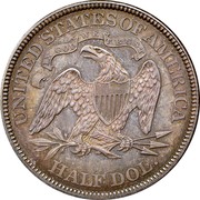 USA Half Dol. Seated Liberty 1871 KM# 99 UNITED STATES OF AMERICA HALF DOL. IN DOG WE TRUST coin reverse USA Half Dol. Seated Liberty 1871 KM# 99 UNITED STATES OF AMERICA HALF DOL. IN DOG WE TRUST coin reverse