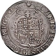 UK 1/2 Crown Charles I Knight (1625-1649) Tower KM# 116.2 CHRISTO AVSPICE REGNO C R coin reverse UK 1/2 Crown Charles I Knight (1625-1649) Tower KM# 116.2 CHRISTO AVSPICE REGNO C R coin reverse