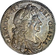 UK 1/2 Crown 1681 KM# 438.4 Pre-Decimal coinage CAROLVS∙II∙ DEI∙GRATIA coin obverse