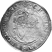 UK 1/2 Crown Charles I (1625-1649) Tower KM# 116.1 ∙CHRISTO∙AVSPICE∙RENO∙ C R coin reverse UK 1/2 Crown Charles I (1625-1649) Tower KM# 116.1 ∙CHRISTO∙AVSPICE∙RENO∙ C R coin reverse